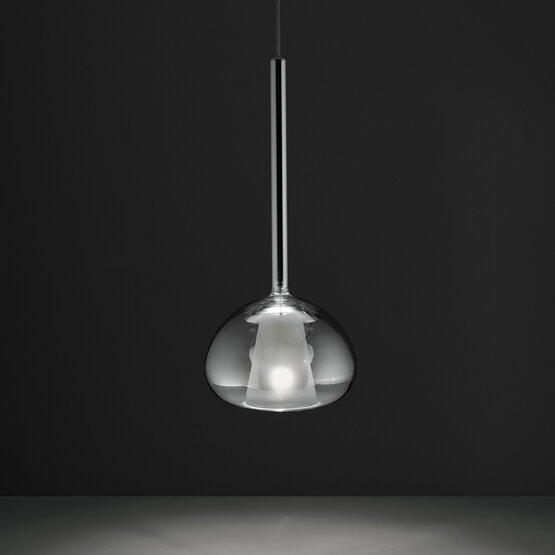 Beba suspended lamp, Suspension in blown trasparent borosilicate glass