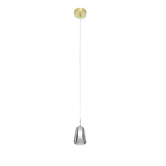 X-Ray   Murano glass Suspension lamp in smoked glass with elements in brushed gold - 1 lights