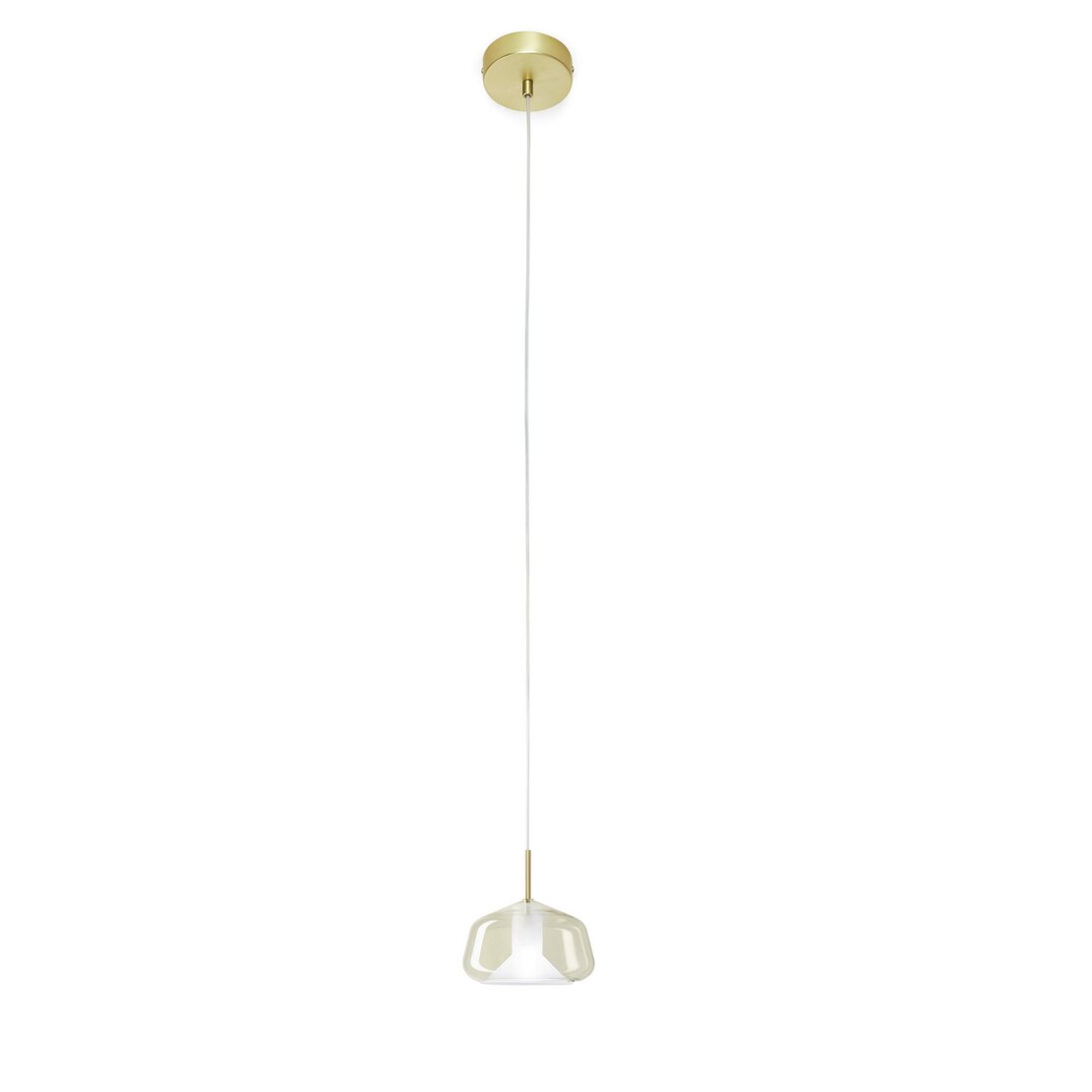 X-Ray suspended lamp  - Suspension lamp in honey-colored glass with elements in brushed gold - Sforzin illuminazione