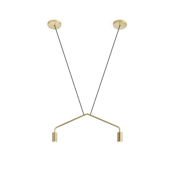 Caos Contract suspended lamp, Suspension lamp in brushed gold finish-small