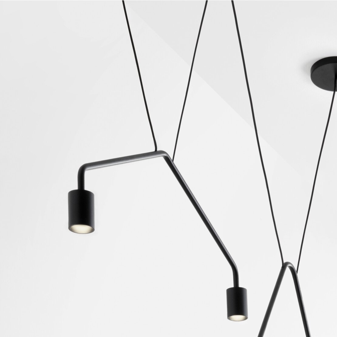 Caos Contract suspended lamp - Suspension lamp in black-small finish - Sforzin illuminazione