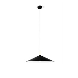 Suspension lamp in black metal and white