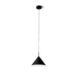 Suspension lamp in powder coated metal in soft touch black and white. Medium