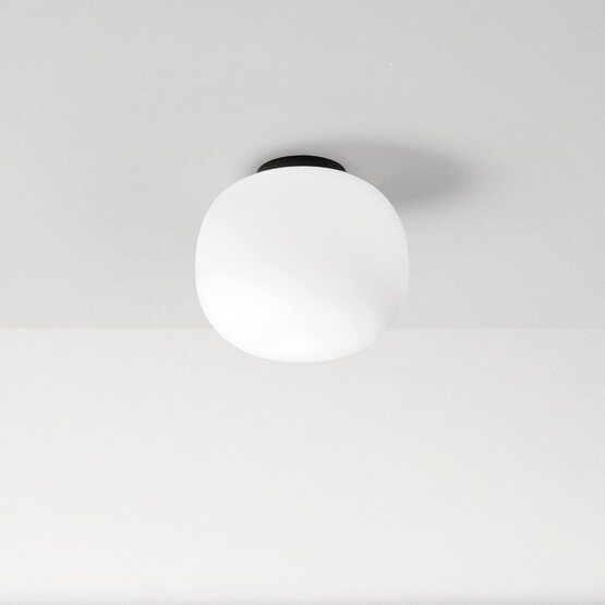 Plafoniera Bombo Murano glass Plafoniera in vetro soffiato bianco latte - 1 lights