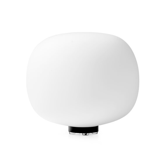 Lampe de table Bombo Murano glass Lampe à poser en verre soufflé blanc laiteux sur un socle peint en noir. GRAND - 1 lights - Sforzin illuminazione