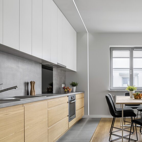 Oropus Led-System Murano glass LED-Streifen aus natürlichem Aluminium vertieft 50 cm