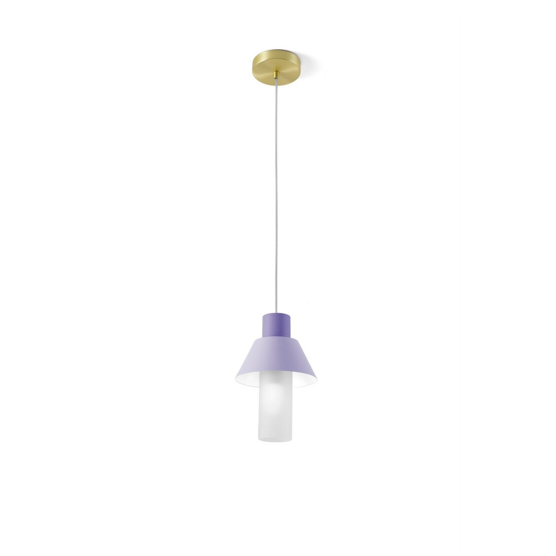Lollipop suspended lamp - Suspension lamp in lilac and white powder coated metal - Sforzin illuminazione