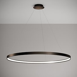 Circle suspension lamp in brushed bronze aluminum