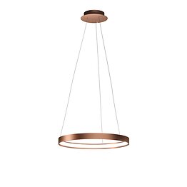 Circle suspension lamp in brushed copper aluminum