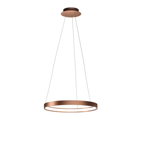 Anello Suspended lamp - Circle suspension lamp in brushed copper aluminum Diameter 55cm. Brushe copper finiture. LED 30W - 24V 3000°K / 3400 lumen
