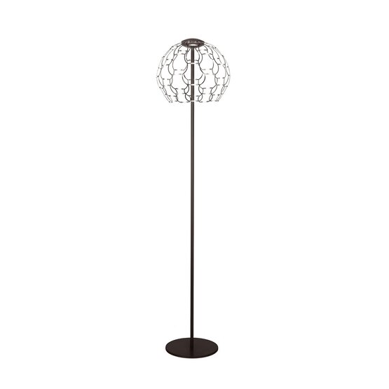 Lampadaire Lamoi, Lampadaire en métal noir avec variateur tactile