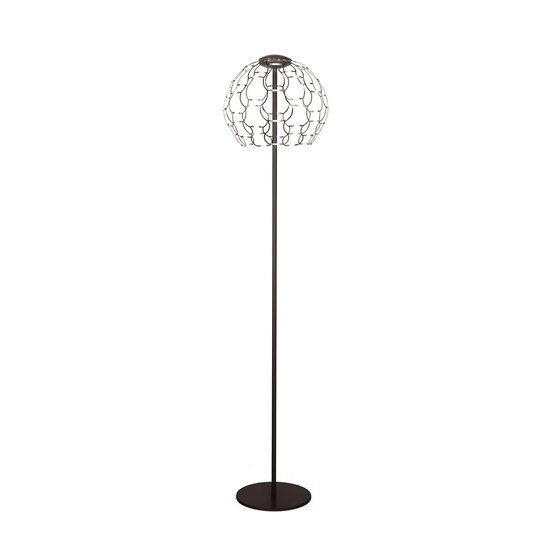 Lámpara de pie Lamoi Murano glass Lámpara de pie de metal negro con dimmer táctil