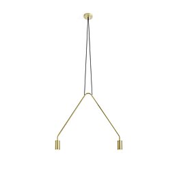 Two-light pendant in brushed gold finish