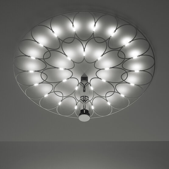 Lafra  Murano glass Led ceiling lamp with black finish