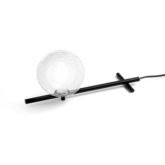 Mikado table lamp, Table lamp in transparent and satin glass with black metal structure