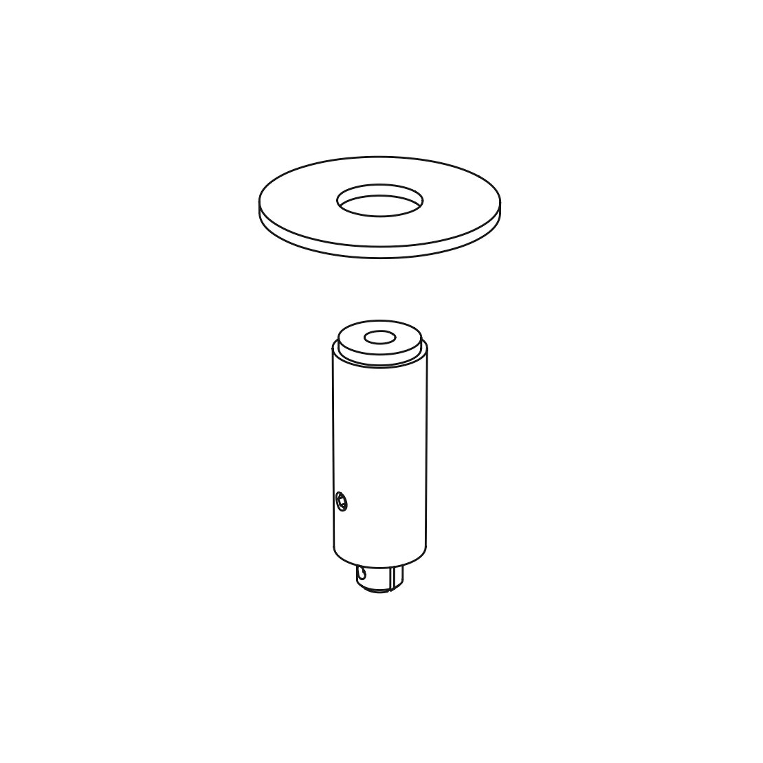 Attacco parete/soffitto, Attacco parete/soffitto per serie Linea colore Alluminio spazzolato