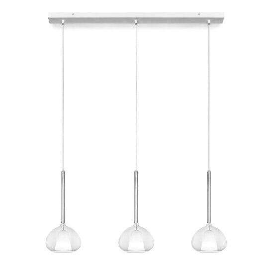 Beba Pendelleuchte Murano glass Aufhängung aus geblasenem, transparentem Borosilikatglas