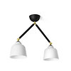 Neoretro ceiling lamp - 2-light ceiling lamp in milky white blown glass and black metal with rotatable joints - Sforzin illuminazione - main thumbnail