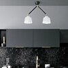 Neoretro ceiling lamp - 2-light ceiling lamp in milky white blown glass and black metal with rotatable joints - Sforzin illuminazione - detail thumbnail